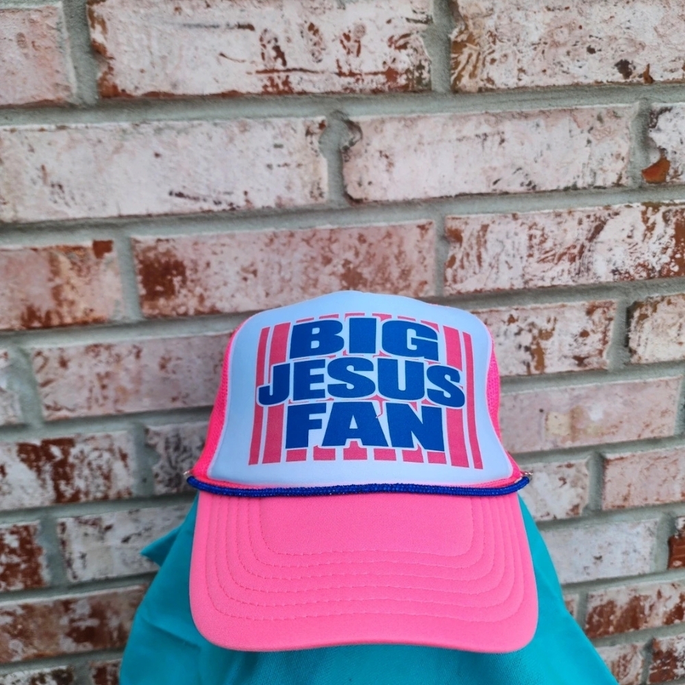 OTTO Pink & Blue 'BIG JESUS FAN' Trucker Hat